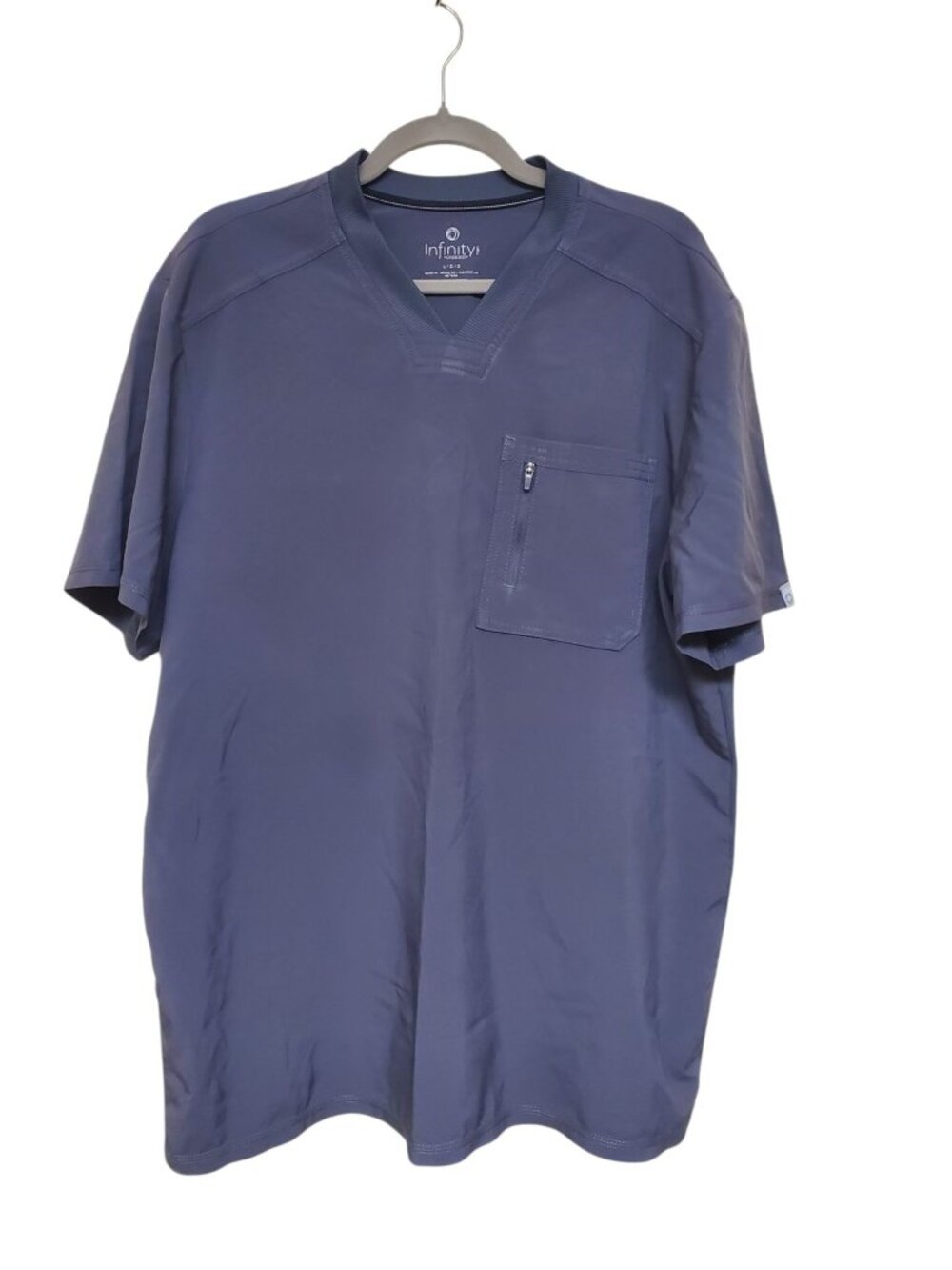 Infinity by Cherokee Men's Navy Blue Short Sleeve Pocket Scrub Top Size L